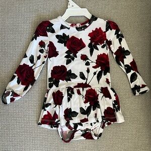 Bums & Roses 6-12 months rose onesie with tutu